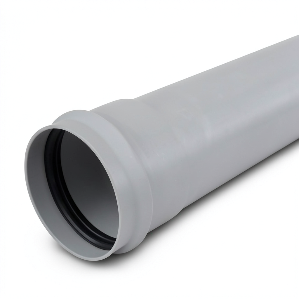 UPVC Plastic Pipe PN 2 Bar Class 1, Size 250 mm, Thickness 2 mm, Gray Color