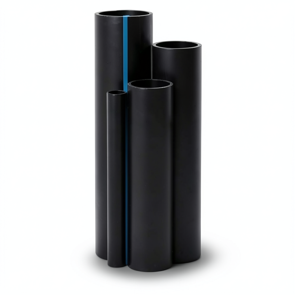 مواسير HDPE ضغط 20 بار PE 100 قطر خارجي 50 ملي سماكة 6.3 ملي لون اسود