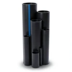 HDPE Plastic Pipe Pressure 20 Bar PE 100, 63 mm OD, 8 mm Thickness, Black