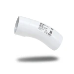 كوع UPVC طويل نصف قطر زاوية 11.25° قطر خارجي 225 مم لون أبيض | سابكو