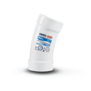 UPVC Elbow Long Radius 22.5° Outside Diameter 225 mm White Color | SAPPCO