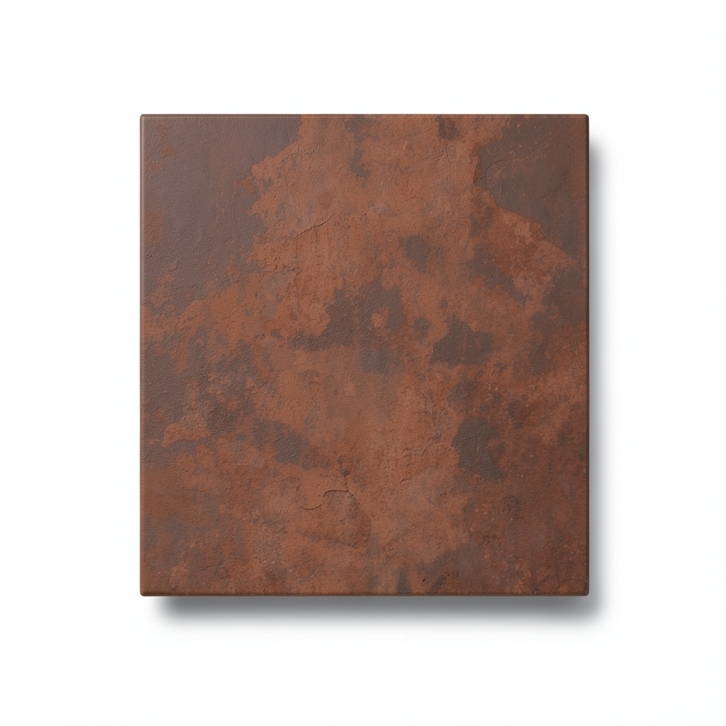 Porcelain Floors 10 mm Thickness 60x60 cm Size Matt Rust Color, Canyon Model