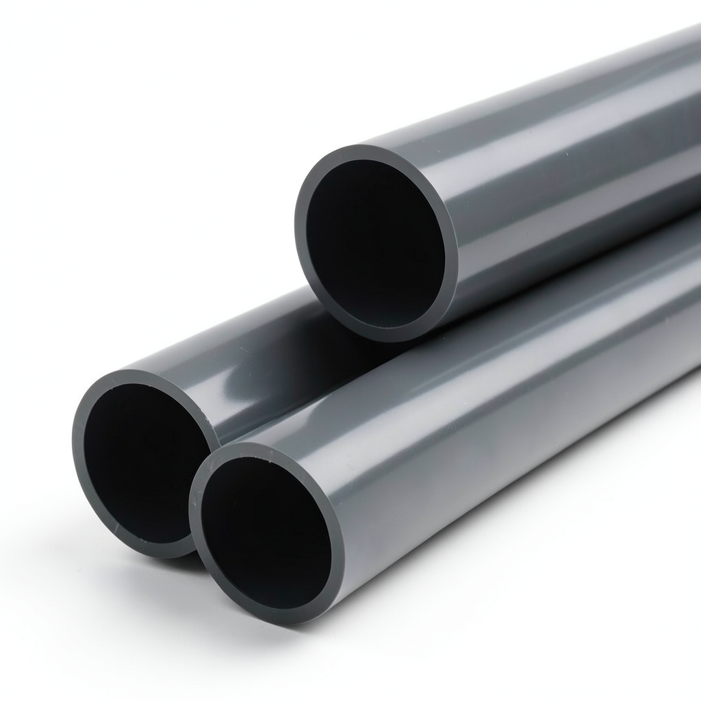 UPVC Plastic Pipe PN 12 Bar Size 1 1/4 inch Thickness 2.7 mm Dark Gray