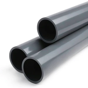 UPVC Plastic Pipe PN 12 Bar Size 6 inch Thickness 10.2 mm Dark Gray
