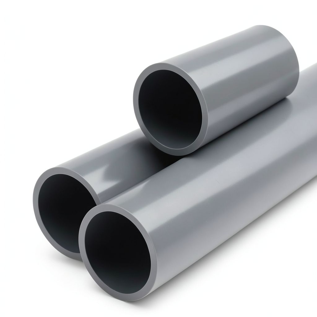 أنابيب بلاستيك UPVC ضغط 15 بار مقاس 1/2 إنش سمك 2.1 مم لون رمادي غامق