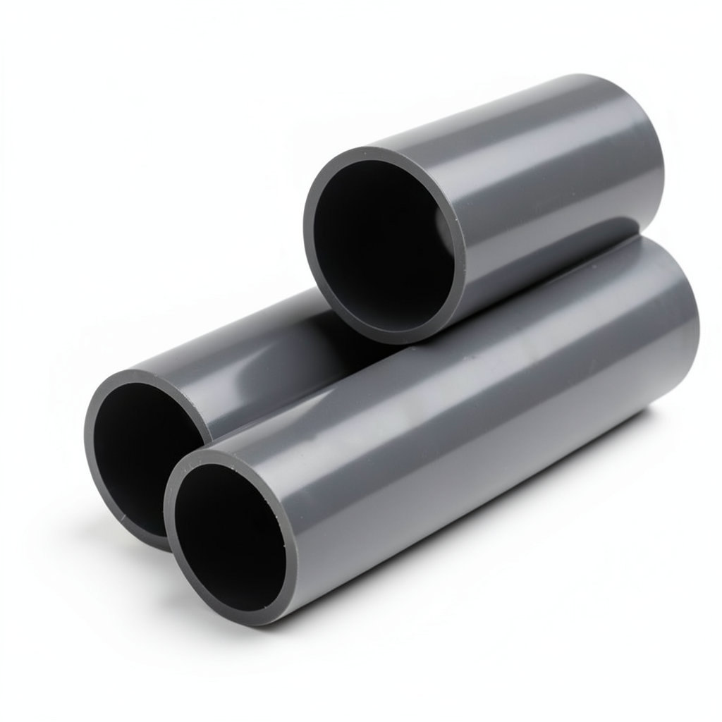 UPVC Plastic Pipe PN 15 Bar Size 3/4 inch Thickness 2.5 mm Dark Gray