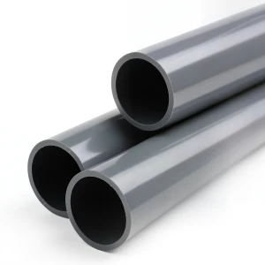 انابيب بلاستيك UPVC ضغط 15 بار مقاس 1/4 1 إنش سماكة 3.2 مم لون رمادي غامق