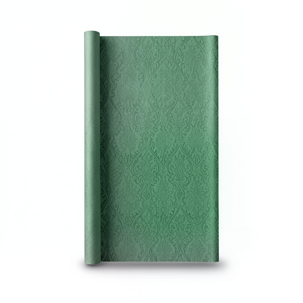 Italian Wallpaper Patterned Design 10mx1.06m Green Color, Model 72933