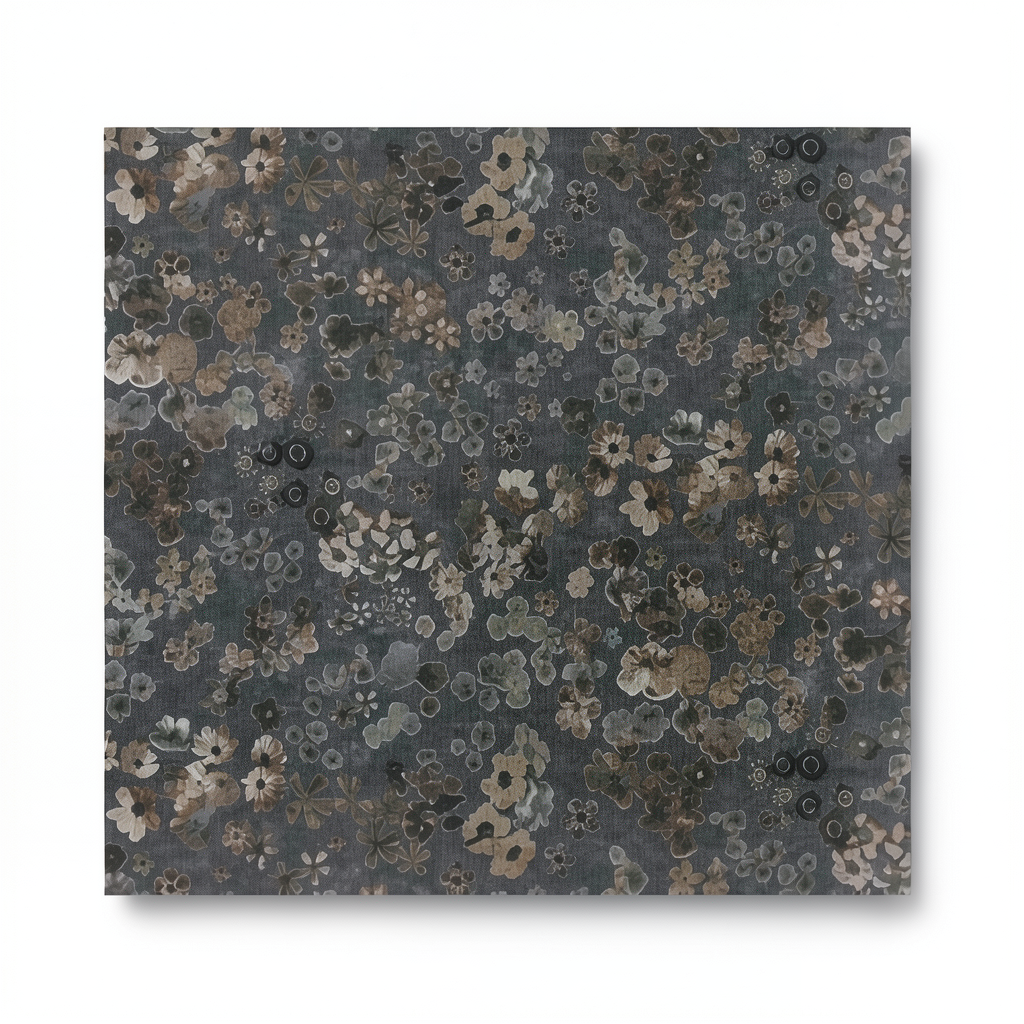 Floral Wallpaper Dark Gray, 10 m x 0.53 m, Model 221302