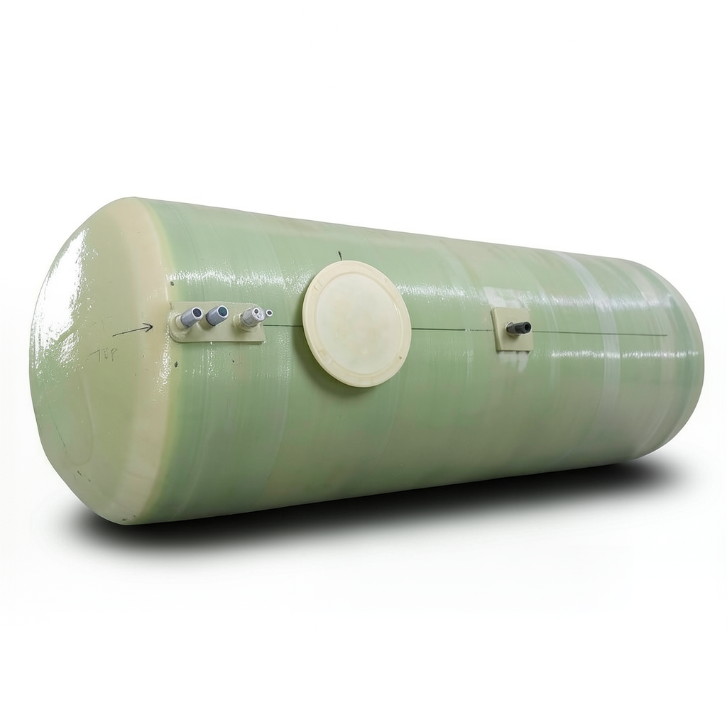 Water Tank Al-Kawthar Horizontal Fiber Glass 70000 Liter Capacity Diameter 300 cm