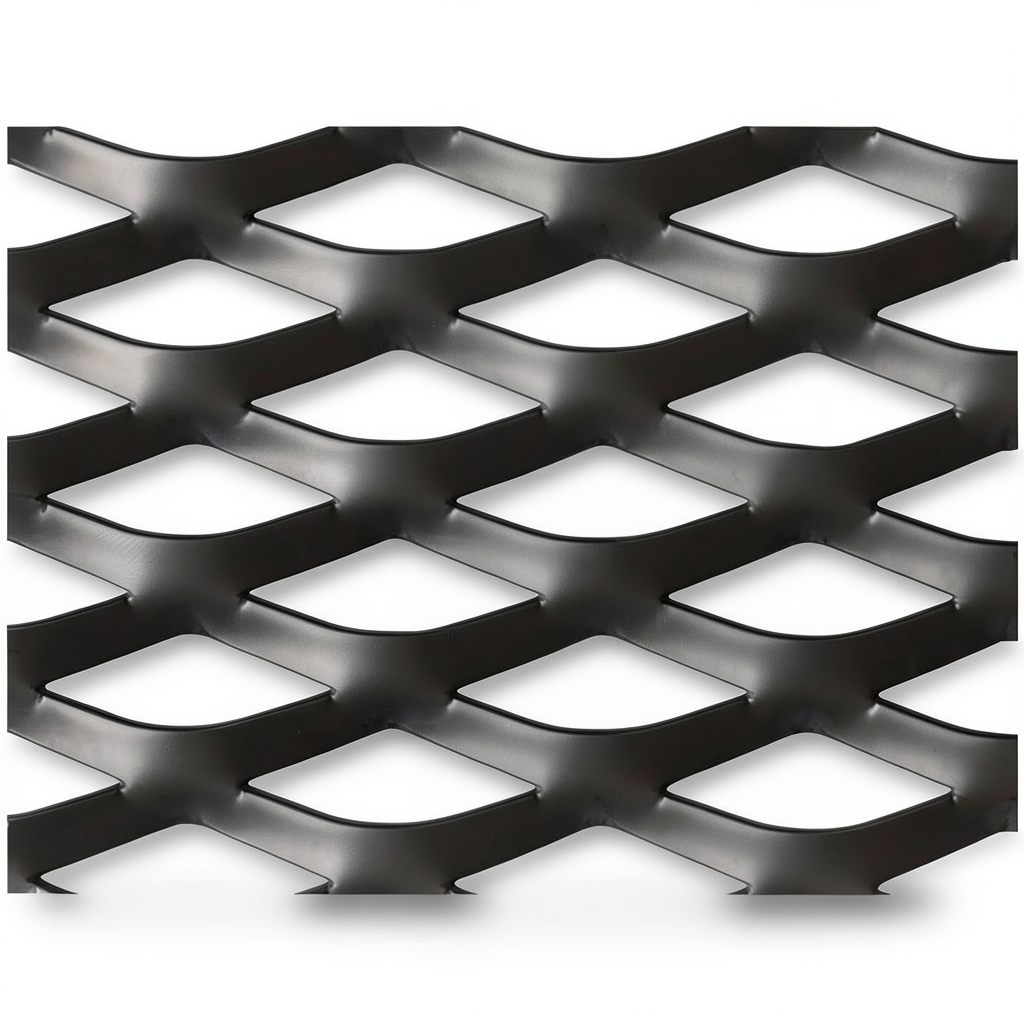 Hot Rolled Black Steel Expanded Metal Mesh Thickness 2 mm Width 1.22 m Length 7 m