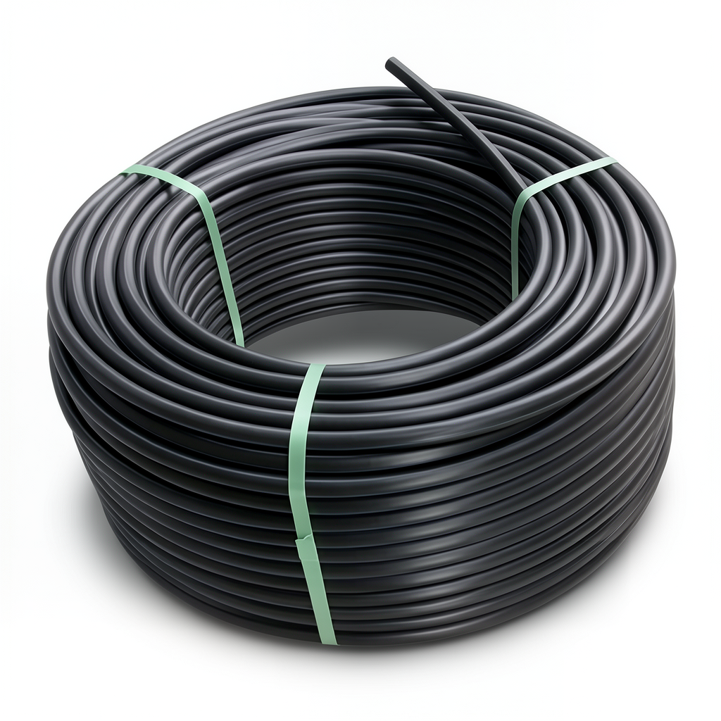 لفة أنابيب HDPE ضغط 19.2 بار PE 100، قطر خارجي 90 مم، SDR 7.4، لون أسود