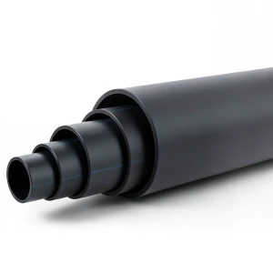 HDPE Polyethylene Pipe Nominal Pressure 9.9 Bar PE 100, 280 mm Diameter, SDR 13.6 Black