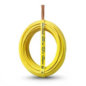 لفة سلك مفرد نحاس مجدول CU/PVC مقاس 4mm 450/750 فولت لون أصفر | شركة كابلات جدة