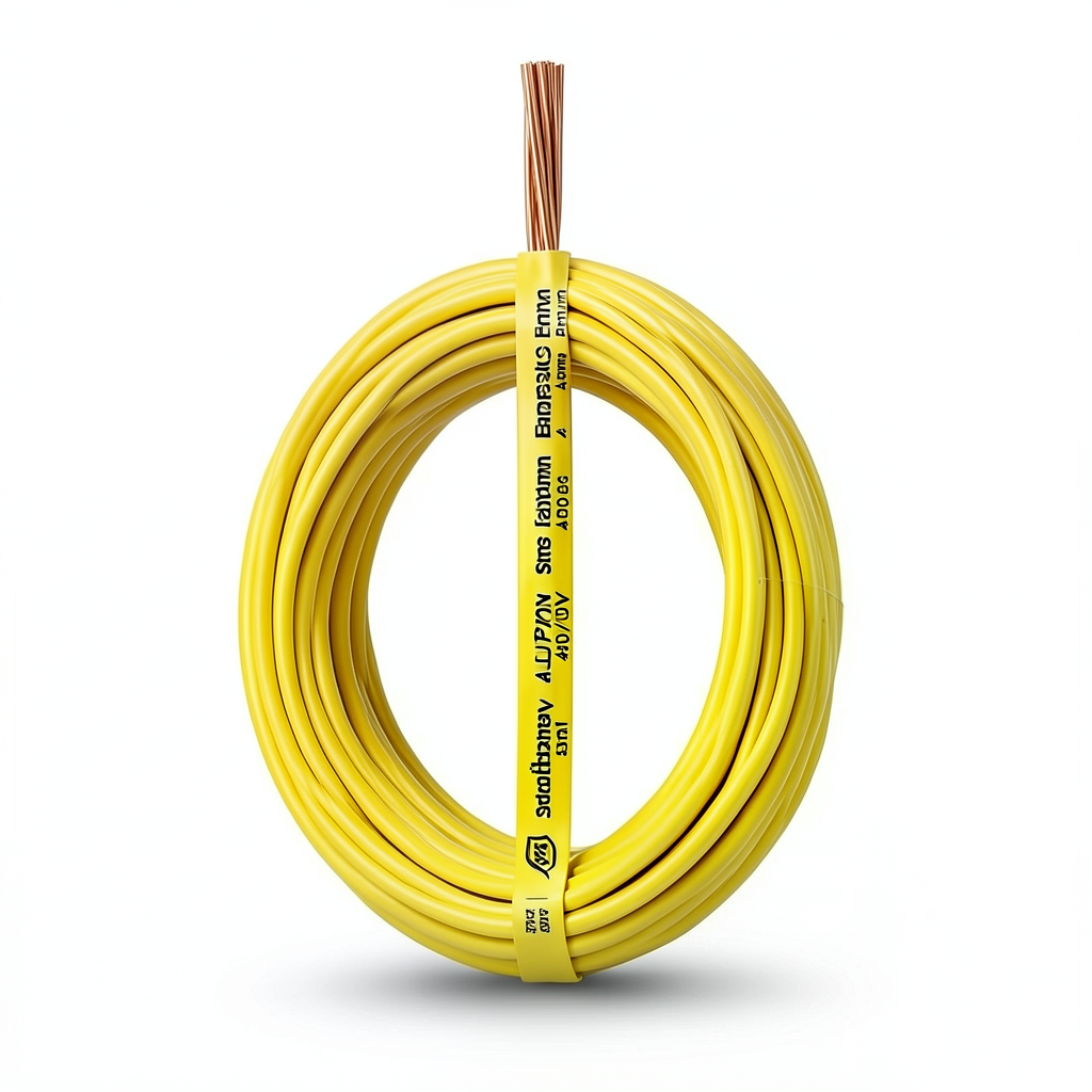 لفة سلك مفرد نحاس مجدول CU/PVC مقاس 4mm 450/750 فولت لون أصفر | شركة كابلات جدة