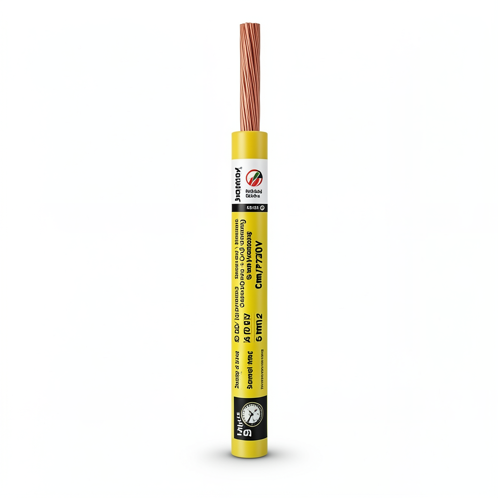 Single Core Stranded Cable CU/PVC 6mm2 450/750V Yellow | Jeddah Cables Company
