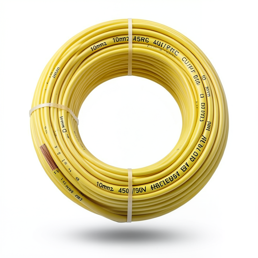 Single Core Stranded Electric Wire CU/PVC 10mm2, 450/750V, Yellow | Jeddah Cables Company