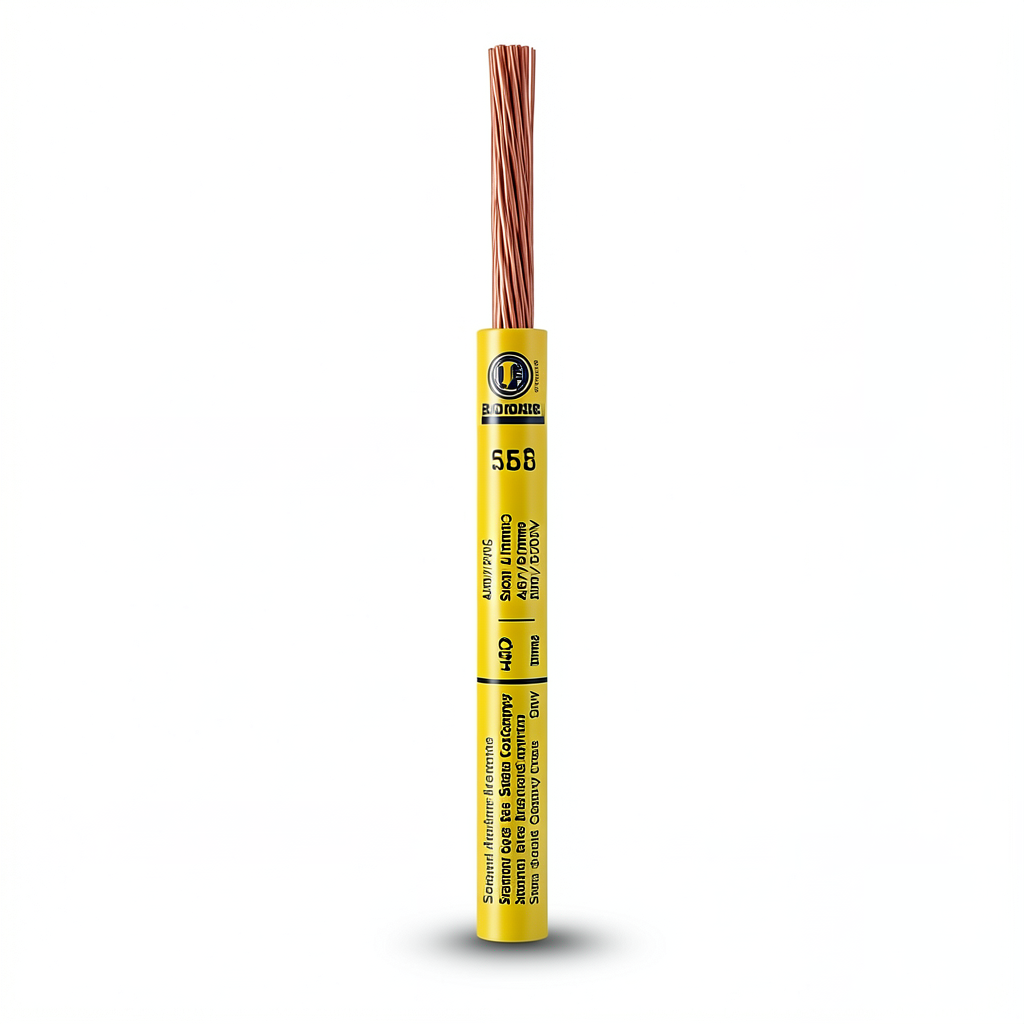 لفة سلك مفرد نحاس مجدول CU/PVC مقاس 25mm2، 450/750 فولت، لون أصفر | شركة كابلات جدة