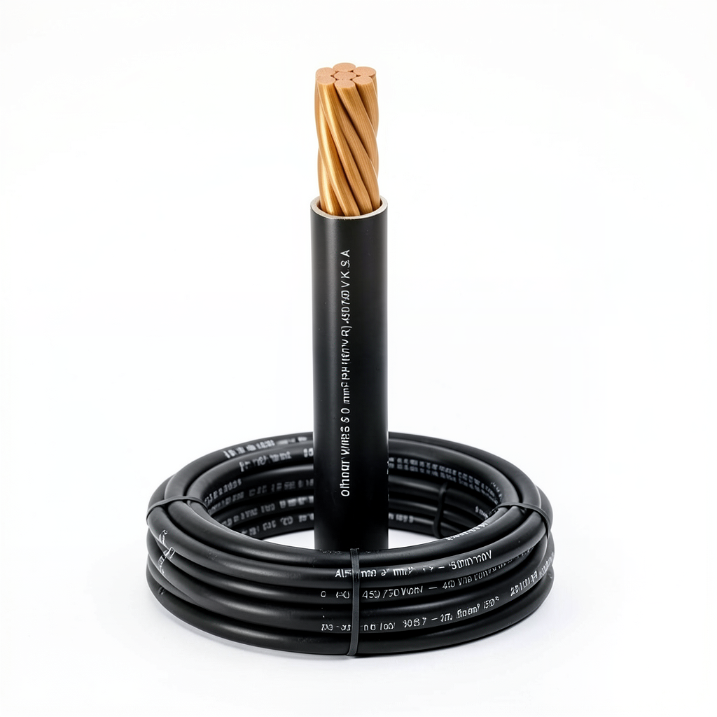 سلك نحاس مجدول مقاوم للحرارة أحادي النواة PVC 90º مقاس 25 مم² 450/750 فولت طول 300 قدم أسود | شركة الفنار