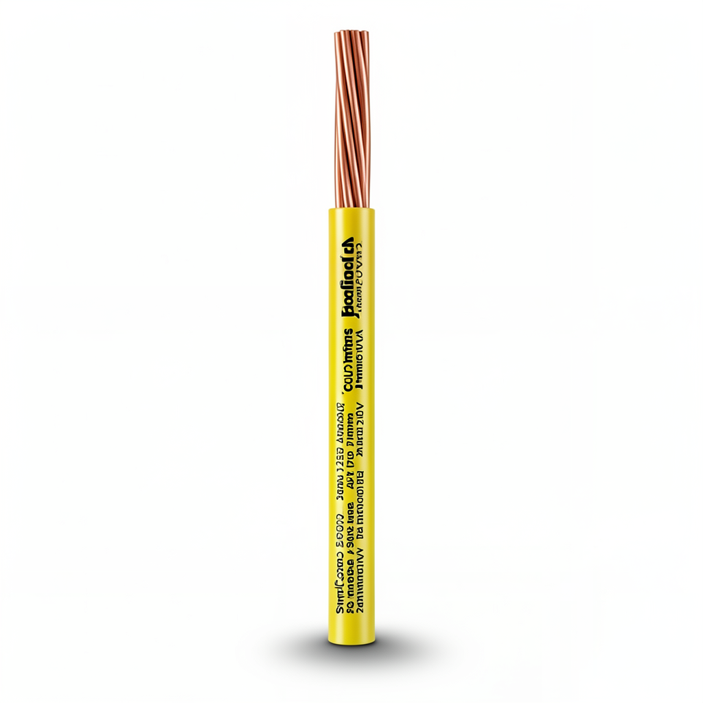 سلك كهرباء مفرد نحاس مجدول CU/PVC مساحة مقطع 2.5mm2، 450/750 فولت، لون أصفر | شركة كابلات جدة