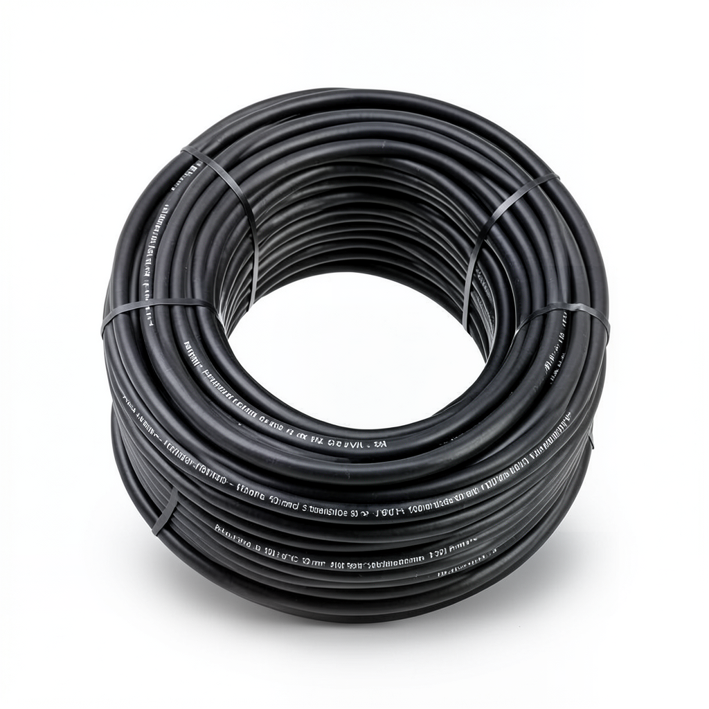 سلك نحاس مجدول مقاوم للحراره احادى النواة معزول PVC 90º 50 مم² 450/750 فولت 300 قدم اسود | شركة الفنار