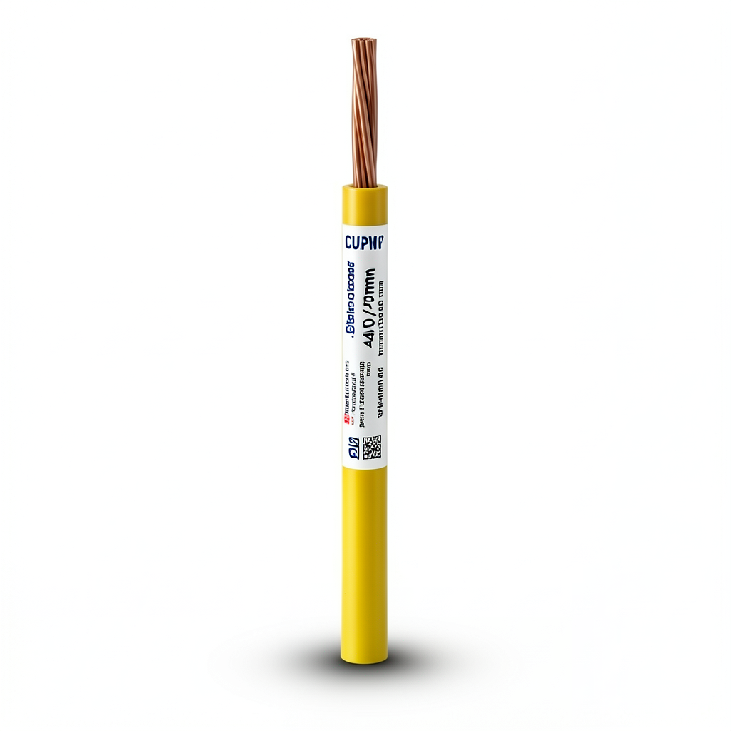 لفة سلك مفرد نحاس مجدول CU/PVC مقاس 4mm 450/750 فولت لون أصفر | شركة كابلات جدة