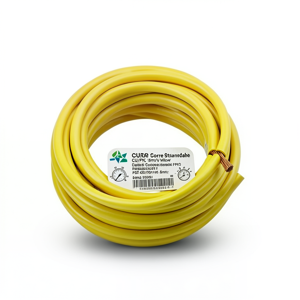 سلك مفرد نحاس مجدول CU/PVC مساحة 6mm2 450/750 فولت لون أصفر | شركة كابلات جدة