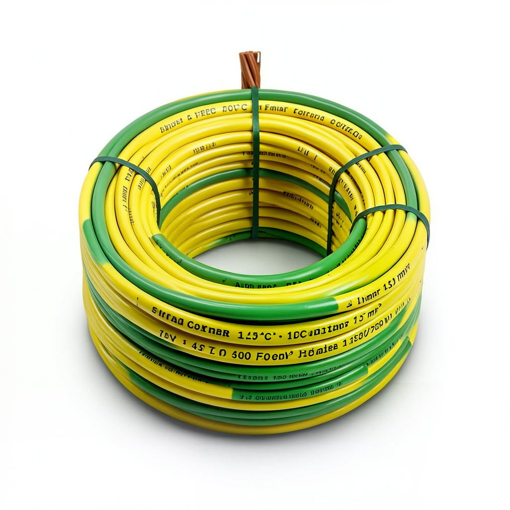 Single Core Stranded Copper Cable PVC 70ºC Insulation 1.5 mm² 450/750 Volt 300 Feet Yellow with Green | Al Fanar
