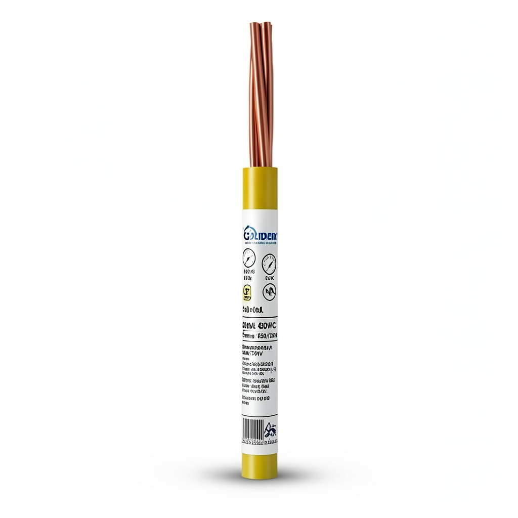 لفة سلك مفرد نحاس مجدول CU/PVC مقاس 95mm، 450/750 فولت، لون أصفر | شركة كابلات جدة