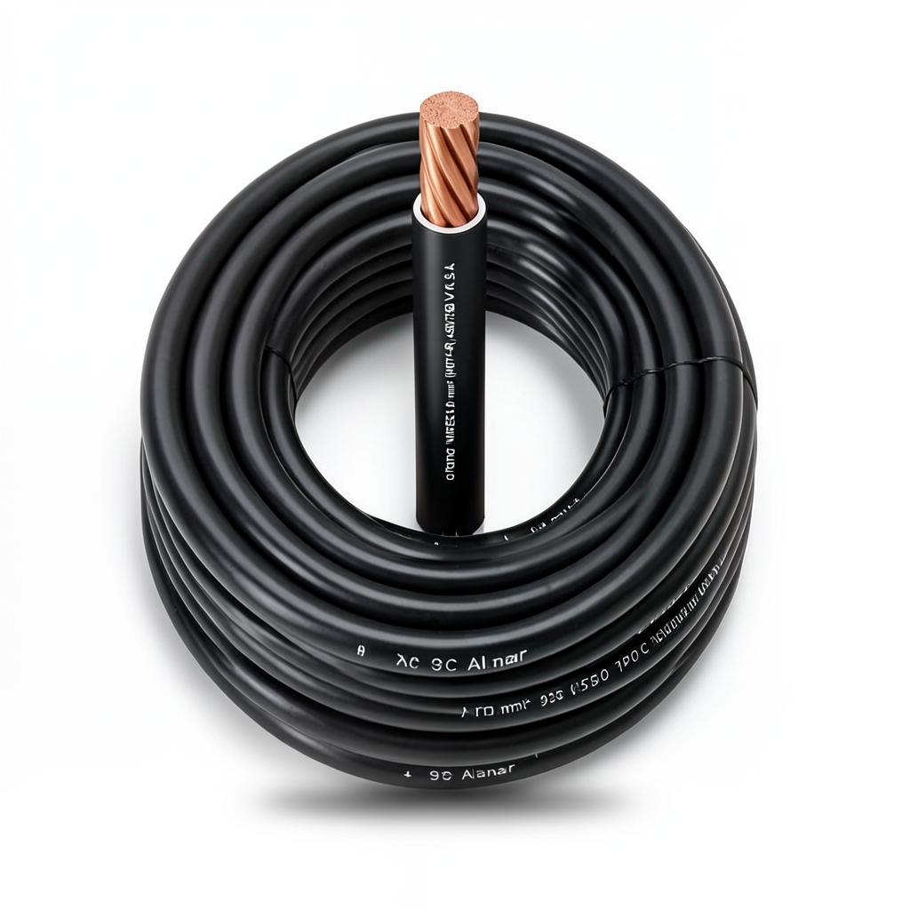 Heat Resistant Single Core Stranded Copper Cable PVC 90 ºC 95 mm² 450/750 Volt 300 Feet Black | Al Fanar
