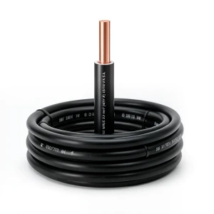 سلك نحاس مجدول مقاوم للحراره احادى النواة معزول PVC 90º مقاس 10 مم² 450/750 فولت 300 قدم اسود | شركة الفنار