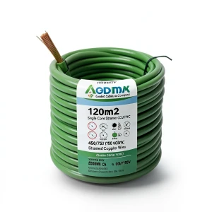 سلك 120mm2 نحاس مجدول CU/PVC، 450/750 فولت، لون أخضر | شركة كابلات جدة