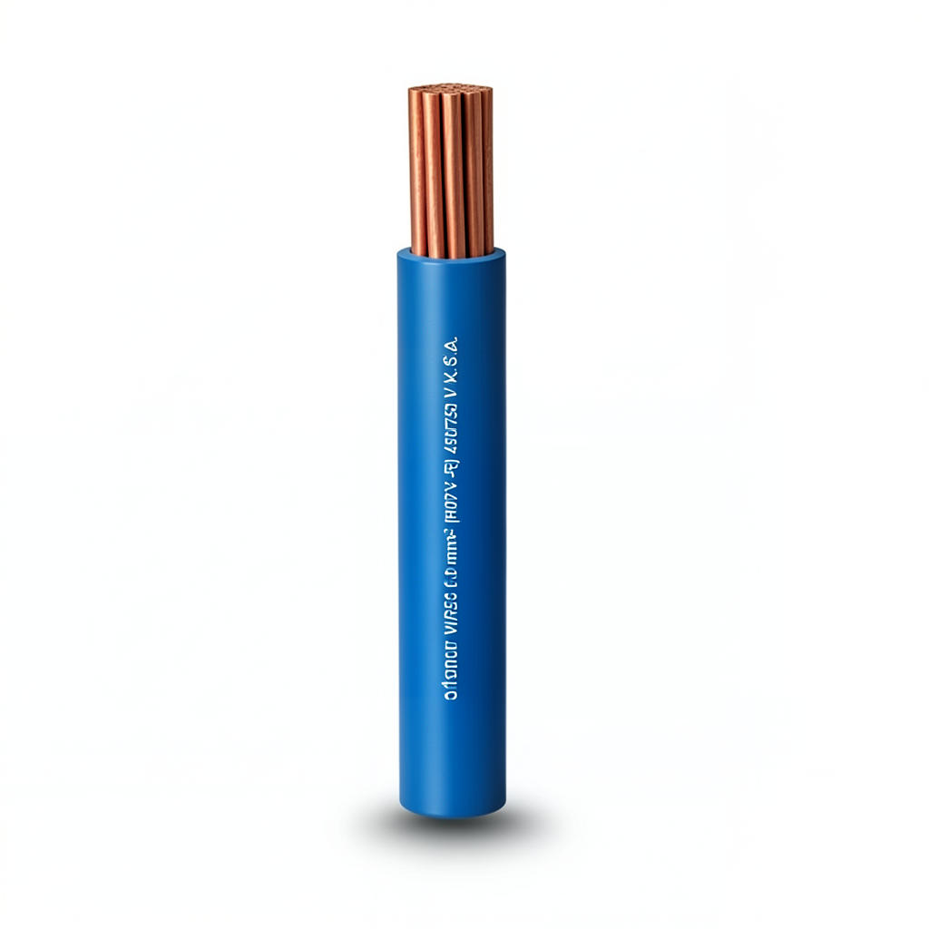 كابل نحاس مجدول أحادي النواة معزول PVC 70º الفنار مقاس 16 مم² 450/750 فولت طول 300 قدم أزرق | شركة الفنار