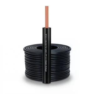 سلك نحاس مجدول مقاوم للحراره احادى النواة معزول PVC 90º 50 مم² 450/750 فولت 300 قدم اسود | شركة الفنار