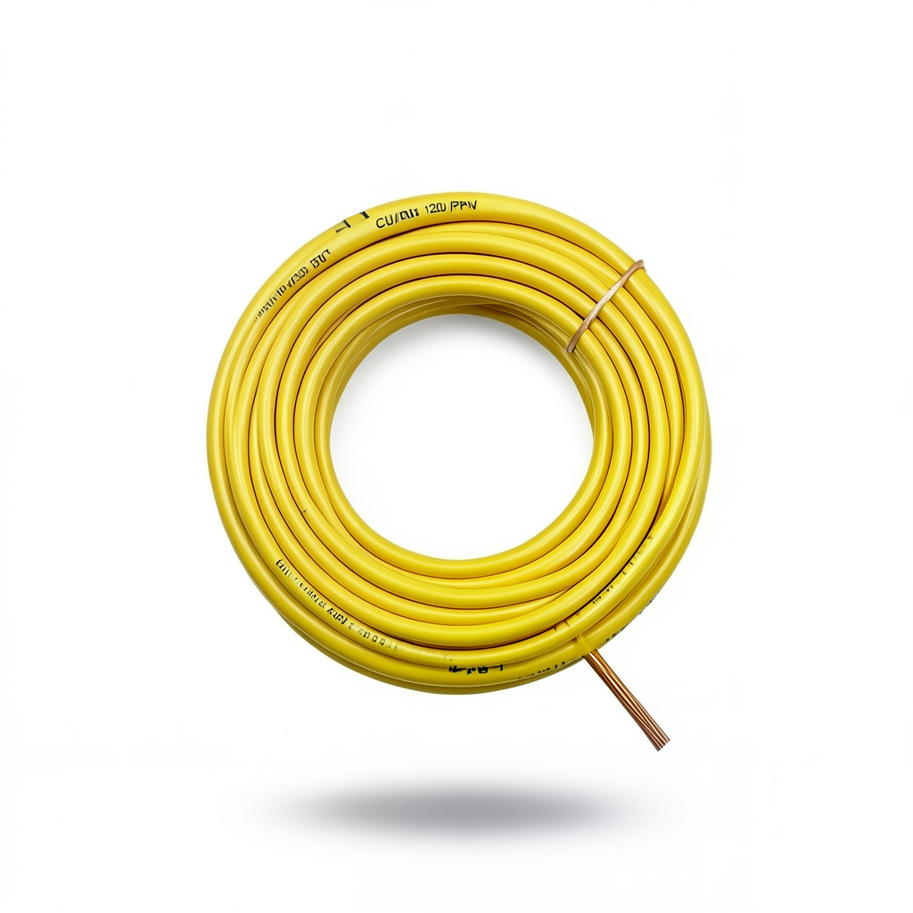 سلك مفرد نحاس مجدول CU/PVC مساحة مقطع 120mm2، 450/750V، لون أصفر | شركة كابلات جدة