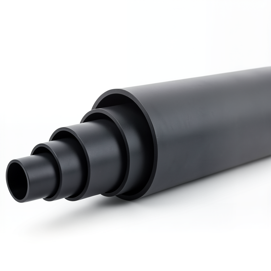 HDPE Polyethylene Pipe PN 9.9 Bar PE 100, 450 mm Diameter, SDR 13.6, Black