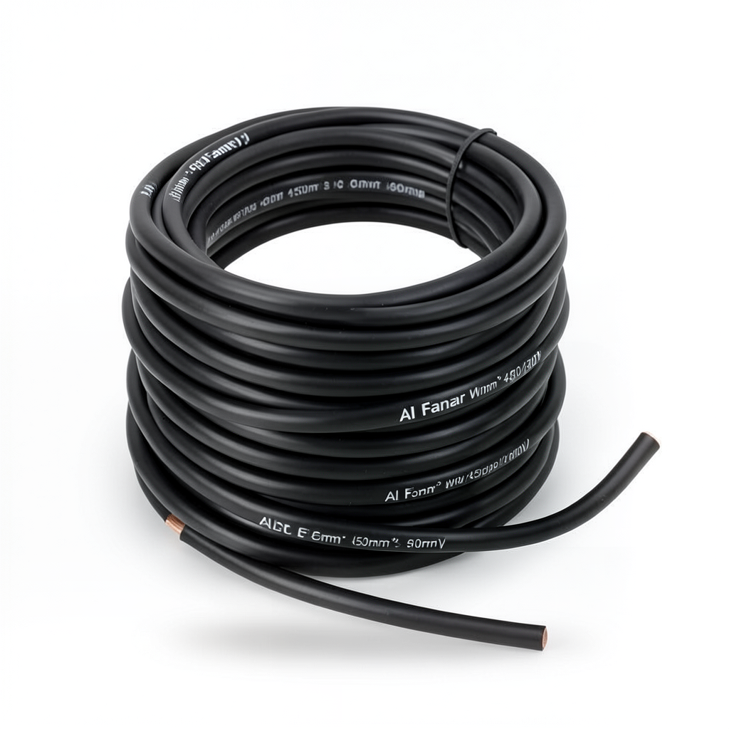 سلك مرن نحاس كهربائي مقاس 50mm، 450/750 فولت، عزل PVC مقاوم للحرارة، أسود | شركة الفنار