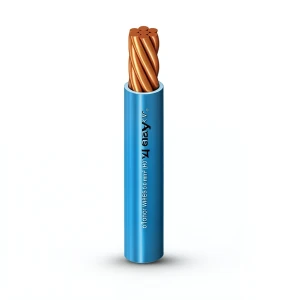 كابل نحاس مجدول أحادي النواة معزول PVC 70º الفنار مقاس 16 مم² 450/750 فولت طول 300 قدم أزرق | شركة الفنار