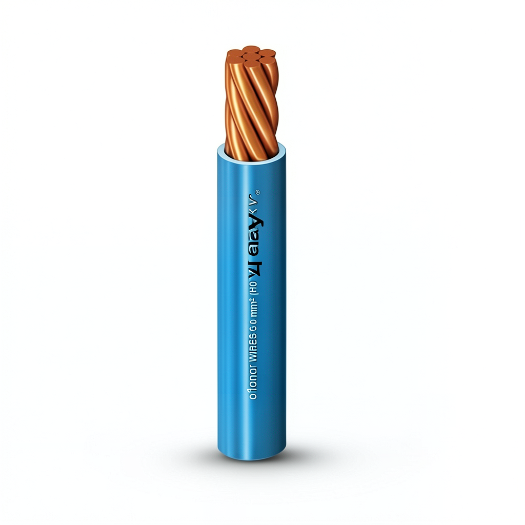 كابل نحاس مجدول أحادي النواة معزول PVC 70º الفنار مقاس 16 مم² 450/750 فولت طول 300 قدم أزرق | شركة الفنار