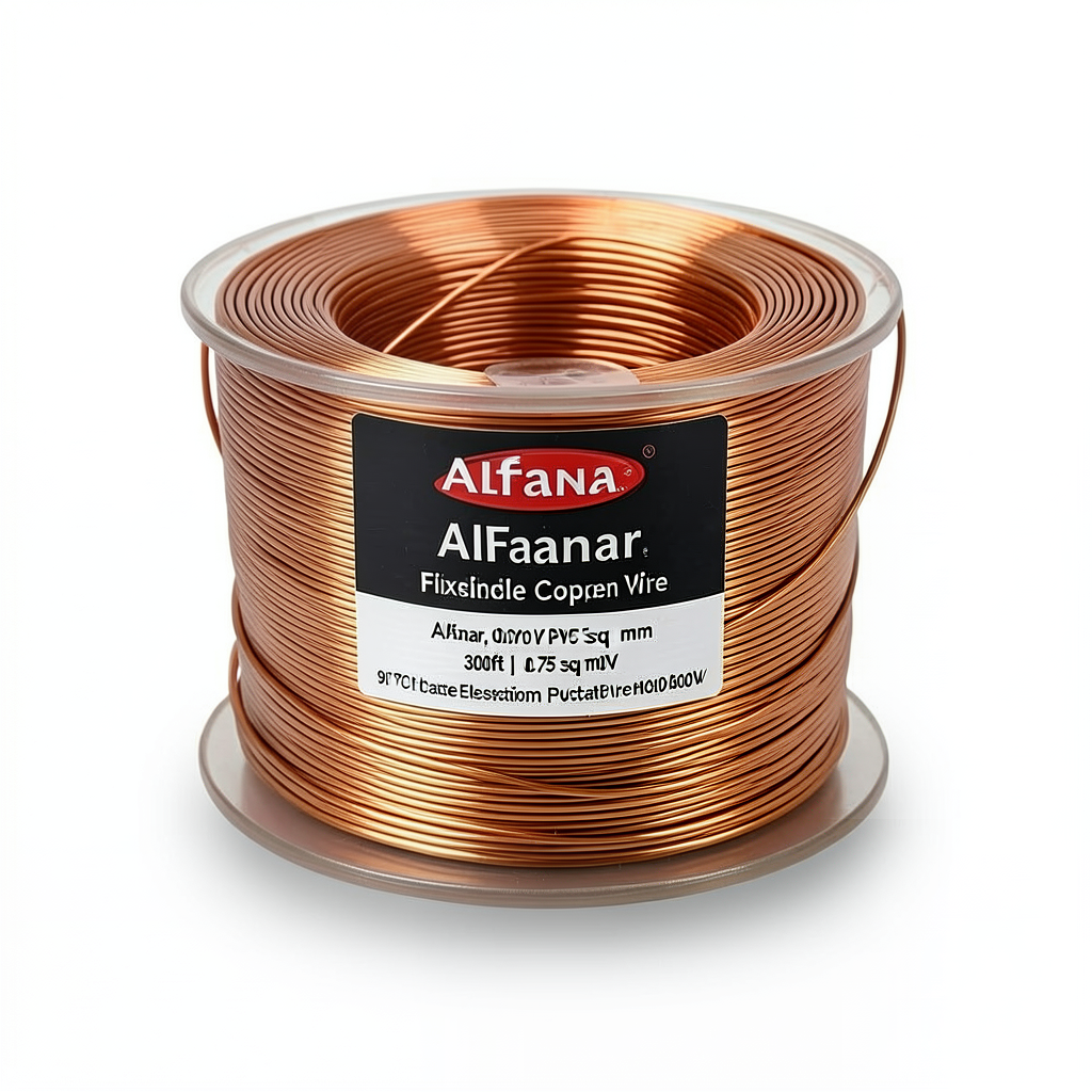 Alfanar 0.75 sq mm Flexible Copper Wire 300/500V PVC Insulation 300ft | Al Fanar