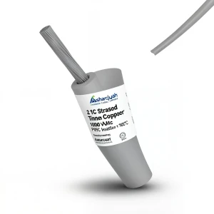 لفة سلك مفرد نحاس مجدول 2 AWG مطلي قصدير 1000 فولت، عزل PVC +105°C رمادي 500 قدم | شركة كابلات الشرقية للصناعة