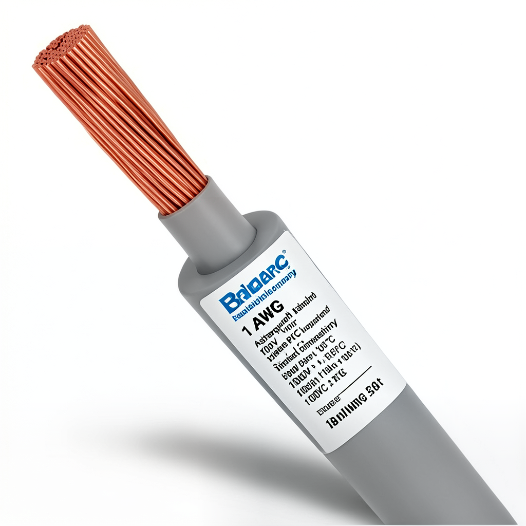 سلك نحاس مفرد مجدول 1 AWG 1C مطلي قصدير 1000 فولت عزل PVC +105°C رمادي 500 قدم | شركة كابلات الشرقية للصناعة