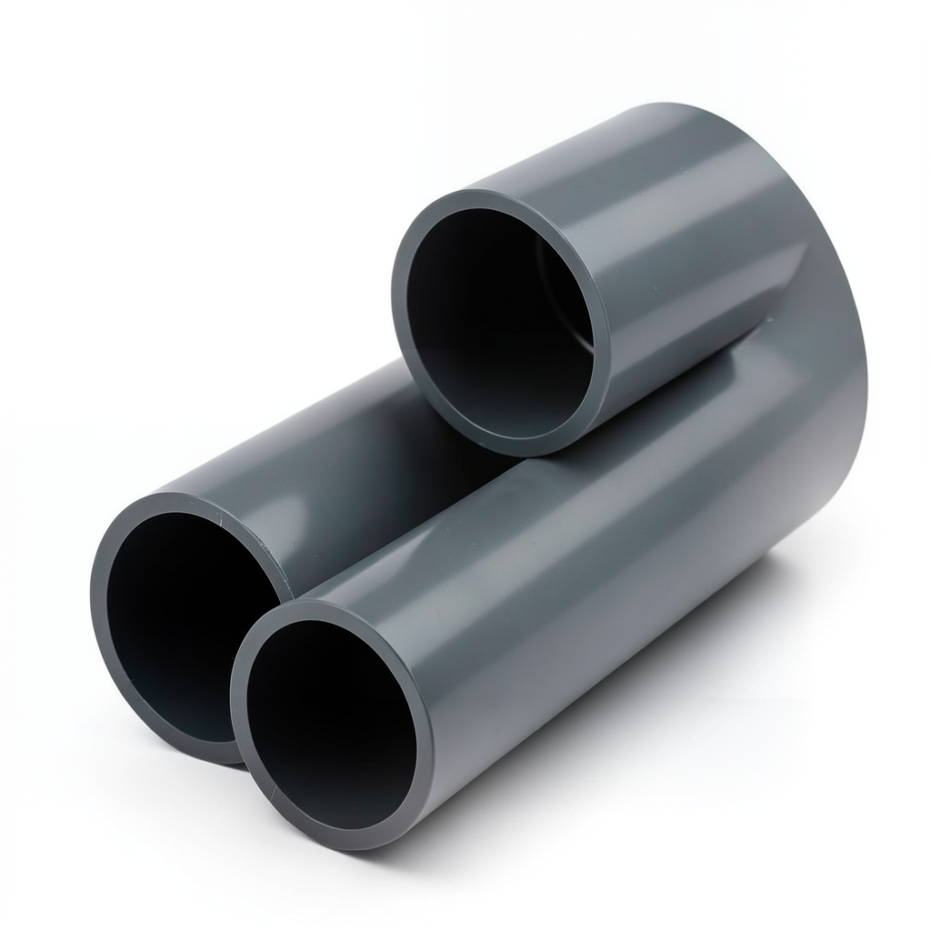 UPVC Plastic Pipe PN 15 Bar Size 6 inch Thickness 12.5 mm Dark Gray