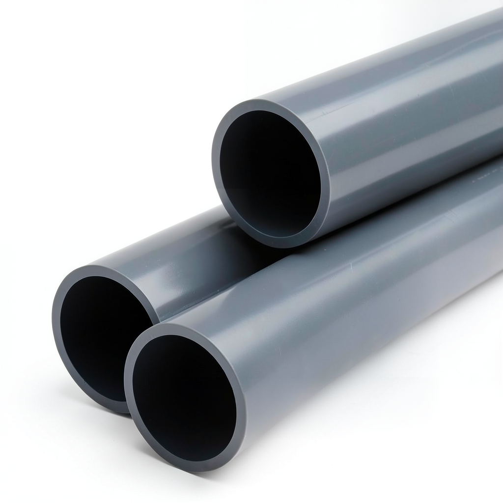 UPVC Plastic Pipe PN 15 Bar Size 2 inch Thickness 4.5 mm Dark Gray