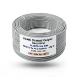 سلك كهرباء مفرد 8 AWG نحاس مجدول 1000 فولت عزل PVC +105°C رمادي طول 500 قدم | شركة كابلات الشرقية للصناعة