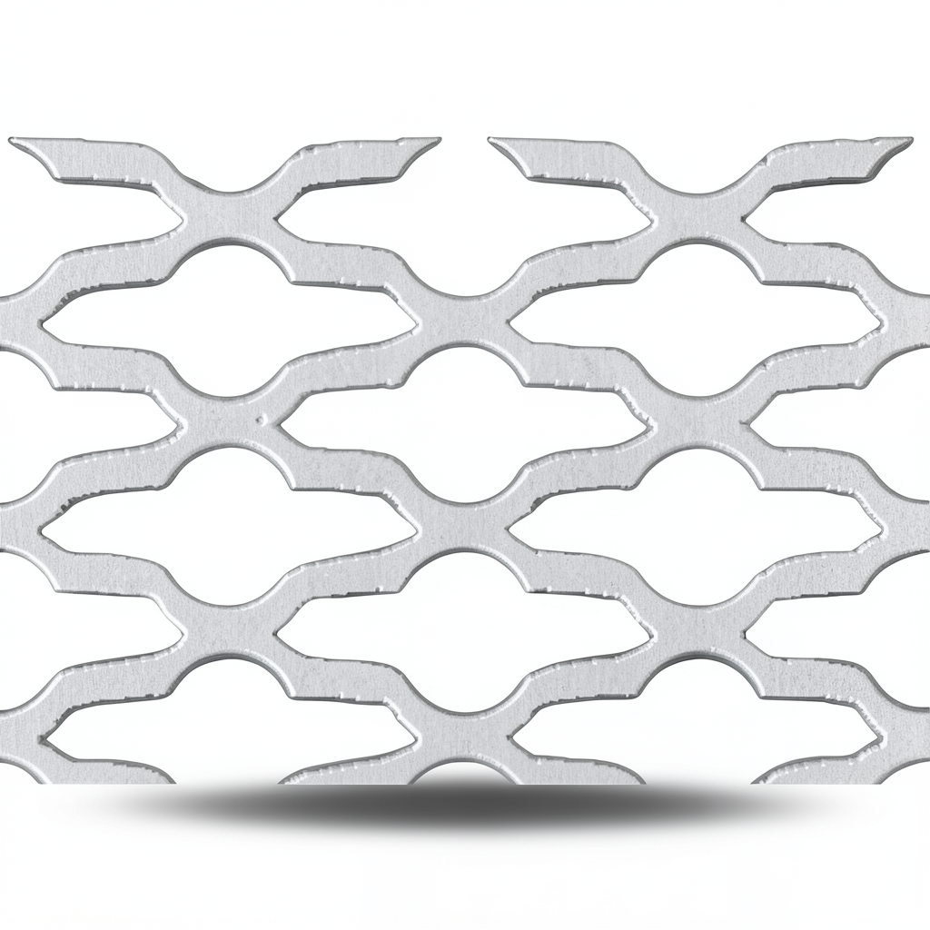 Hot Rolled Flattened Expanded Metal Mozakhraf Form 1.8 mm Thickness 2.44 M Width 6 M Length