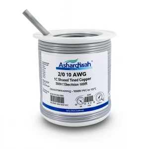 سلك كهرباء مفرد نحاس مجدول 2/0 AWG مطلي قصدير 1000 فولت عزل PVC +105°C رمادي 500 قدم | شركة كابلات الشرقية للصناعة