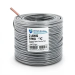 لفة سلك مفرد 2 AWG نحاس مجدول معزول (PVC+105°C) رمادي، 1000 فولت، طول 500 قدم | شركة كابلات الشرقية للصناعة