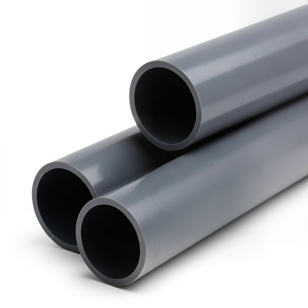 UPVC Plastic Pipe Class 6 Size 3/4 inch Thickness 3.4 mm Dark Gray