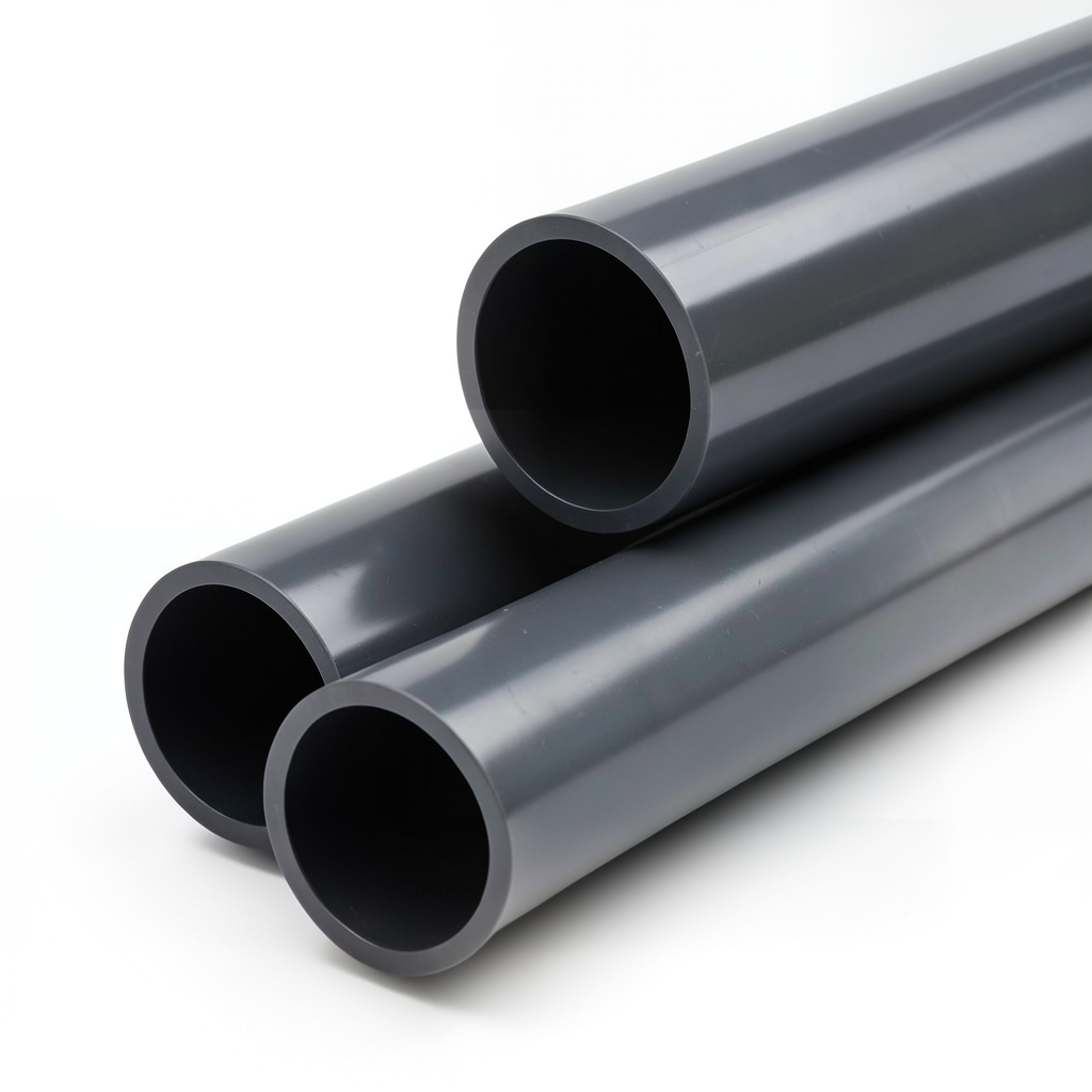 أنابيب بلاستيك UPVC كلاس 6 مقاس 1 إنش سماكة 4 ملم لون رمادي غامق